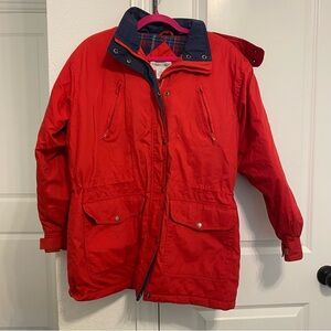 Cabin Creek Red and plaid hooded coat